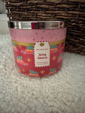 NWT Bath & Body Works 3 Wick Candle Merry Mimosa